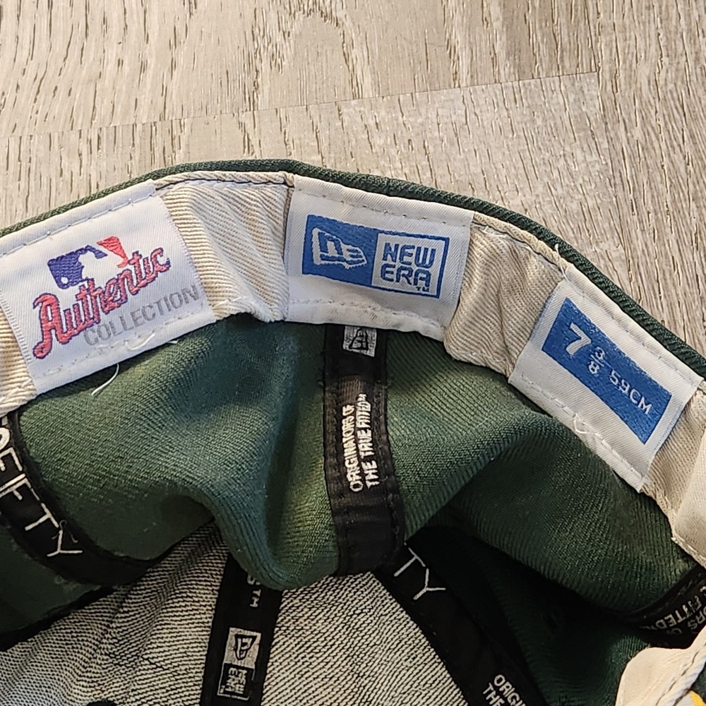 VTG Oakland Athletics MLB Fitted Baseball Hat Cap New Era 59Fifty 100% Wool READ - Picture 11 of 16